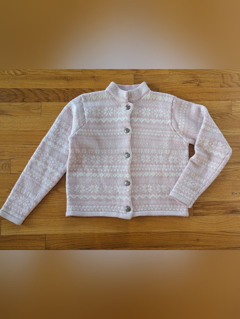 Vintage 80s J Crew Fair Isle Wool Jacket Cardigan